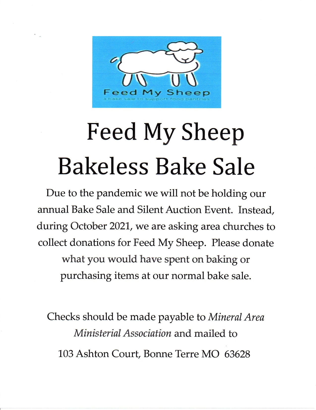 Feed my Sheep Meals Pick Up Friday