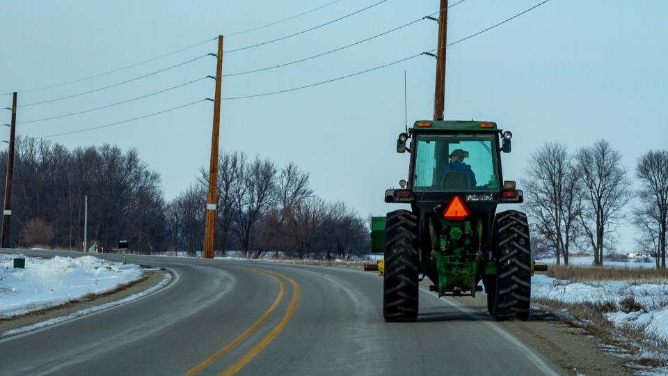 Observe Farm Implements on Roadways in Spring
