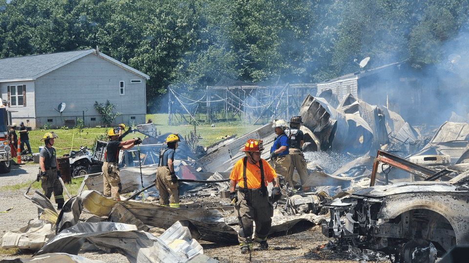 Garage and Mobile Home Fire Draws Multi-Agency Response in Madison County