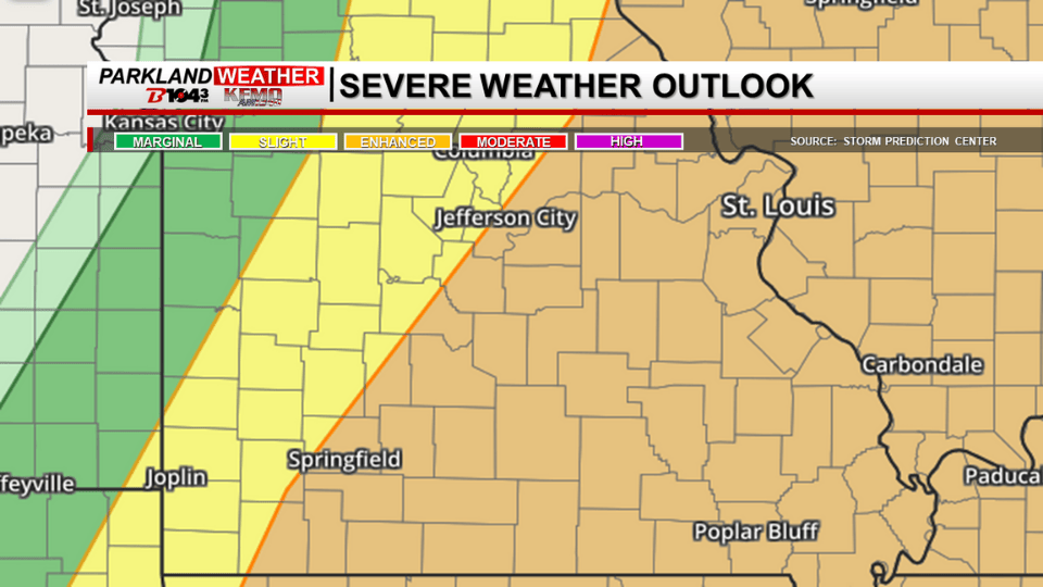 Severe Weather Threat for Southeast Missouri Wednesday Afternoon and Evening